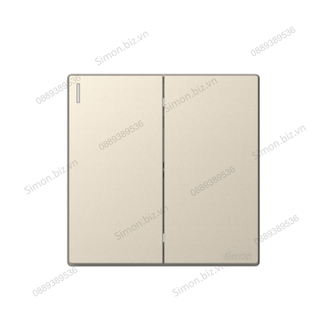 Bộ Công tắc đôi, 1 chiều mặt vuông màu sâm panh (champagne) cao cấp Simon S6 581021-46