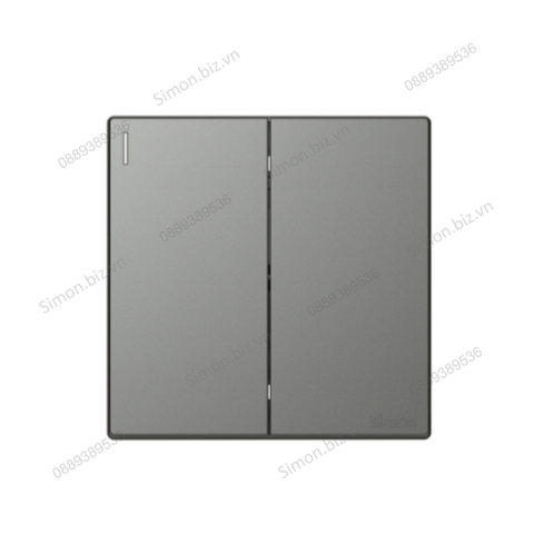 Bộ Công tắc đôi, 2 chiều mặt vuông màu Xám (Grey) cao cấp Simon S6 581022-61