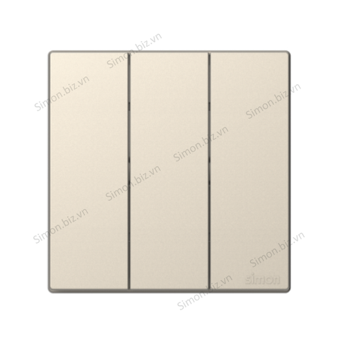 Bộ Công tắc ba, 1 chiều mặt vuông màu Sâm Panh (Champagne) cao cấp Simon S6 581031-46