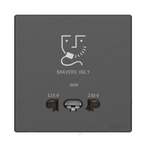 Module ổ cắm dao cạo râu màu Xám (grey) Simon S6 58E651-61