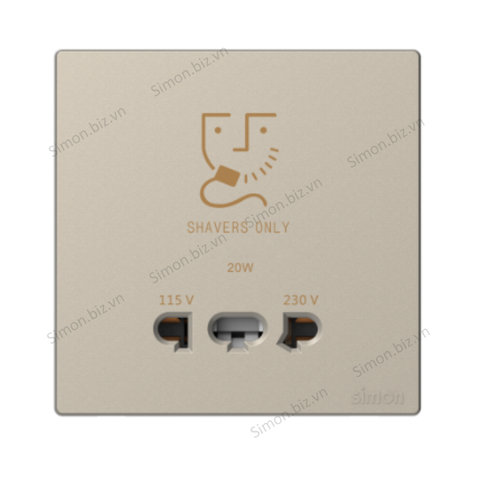 Module ổ cắm dao cạo râu màu Sâm Panh (champagne) Simon S6 58E651-46