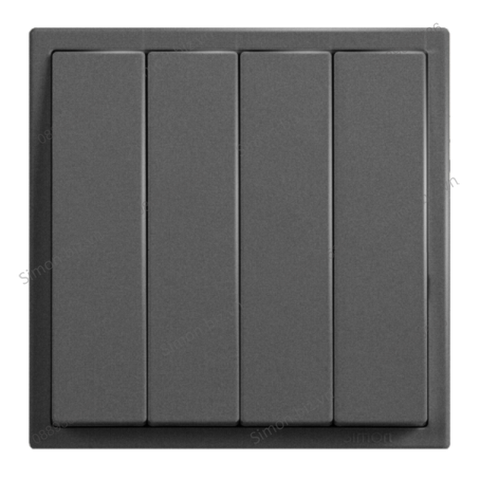 Module công tắc nhấn nhả, nút nhấn bốn màu Xám (Grey) Simon i7 701041F-61
