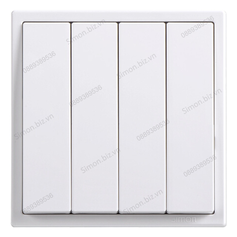 Module công tắc nhấn nhả, nút nhấn bốn màu trắng Simon i7 701041F