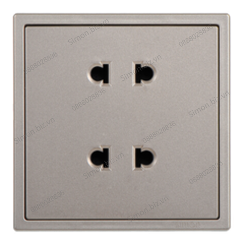 Module ổ cắm đôi 2 chấu dùng cho chấu tròn và dẹt màu sâm panh Simon i7 701072-46