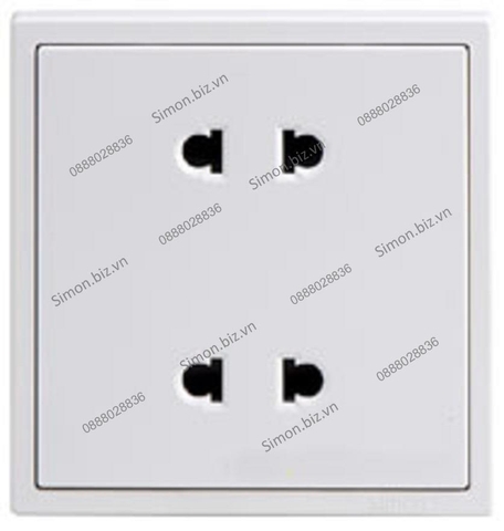 Module ổ cắm đôi 2 chấu màu trắng Simon i7 701072