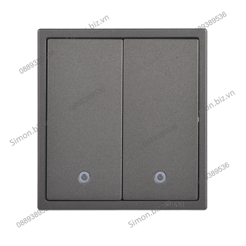 Module Nút nhấn đôi có đèn LED màu Xám hệ thống nhà thông minh RCU Simon i7 70E127-61