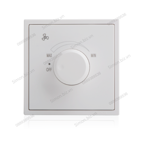 Module chiết áp quạt 200W màu trắng lắp đế vuông Simon i7 70E201