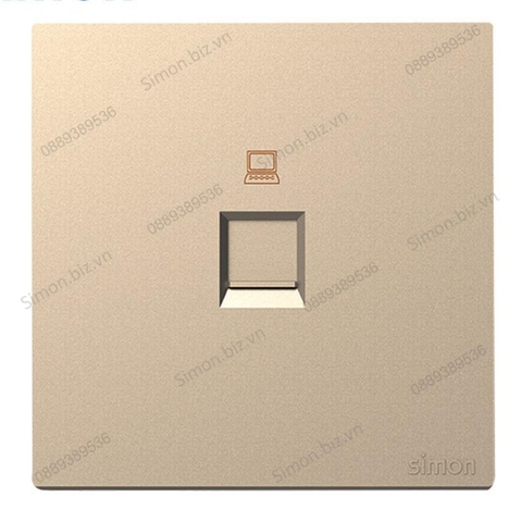 Bộ Ổ cắm mạng đơn cat6 màu Sâm Panh (champagne) mặt vuông cao cấp Simon S6 585218-46