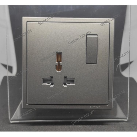 Module ổ cắm đa năng kèm công tắc ổ cắm màu xám Simon i7 701089-61