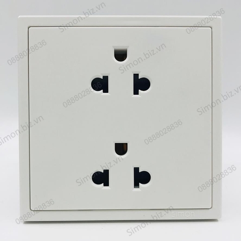 Bộ ổ cắm đôi 3 chấu 16A màu trắng Simon i7 711287