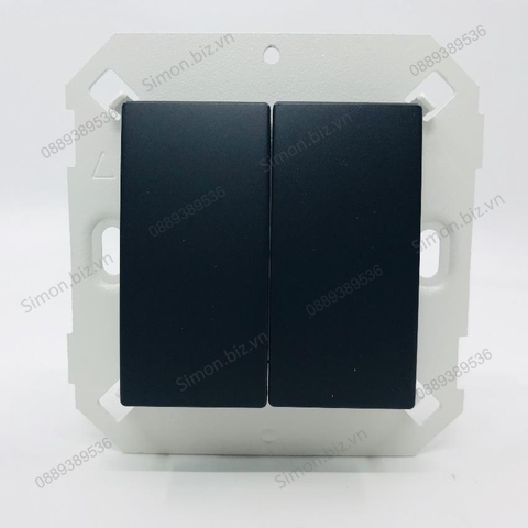 Module nút nhấn đôi Simon màu Đen V8 80398F-26