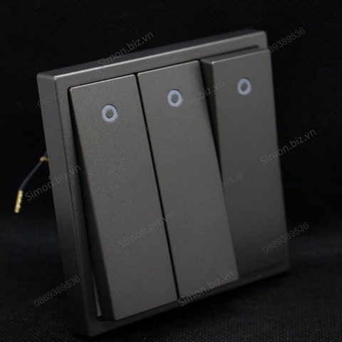 Module công tắc ba 1 chiều có đèn LED màu Xám (Grey) Simon i7 701033-61