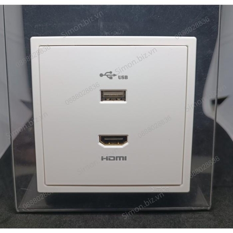 Module ổ cắm sạc USB và ổ HDMI vuông màu trắng Simon i7 700494