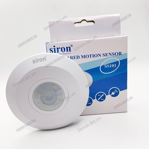 Công tắc cảm ứng hồng ngoại mỏng lắp nổi trần, cảm ứng chuyển động Siron SR - SS101