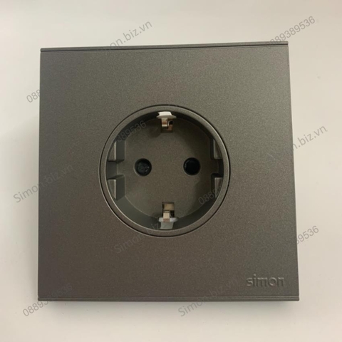 Bộ Ổ cắm đơn Schuko 16A có chân tiếp địa chuẩn vuông màu Xám (Grey) Simon E6 721687-61