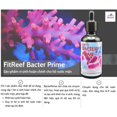 FitReef BacterPrime - vi sinh chuyên dụng cho bể san hô cá biển nước mặn, khử NP vượt trội