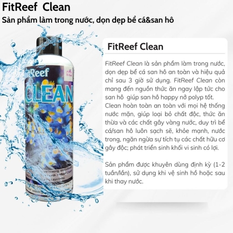 FitReef Clean - làm trong nước, dọn dẹp bể cá nước mặn hiệu quả, an toàn san hô