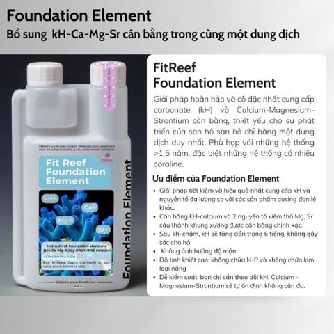 FitReef Foundation Element Giải pháp hoàn hảo và cô đặc nhất cung cấp kH và Ca:Mg:Sr cân bằng theo tỷ lệ 100:5:0.1