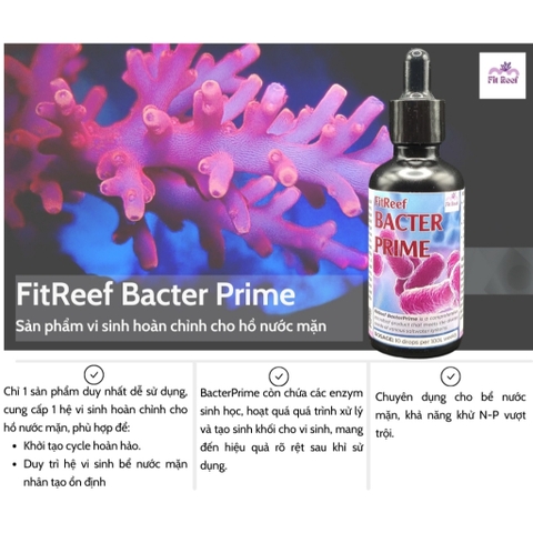 FitReef BacterPrime - vi sinh chuyên dụng cho bể san hô cá biển nước mặn, khử NP vượt trội