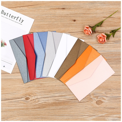 SET 5 BAO THƯ ÁNH KIM 100GSM KÍCH THƯỚC 22x11cm NHIỀU MÀU SẮC T.CRAFT HOUSE