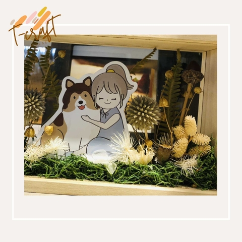 COMBO QUÀ HANDMADE KHUNG TRANH HOA VÀ THIỆP 3D – MÓN QUÀ SINH ĐỘNG VÀ Ý NGHĨA T.CRAFT HOUSE MẪU 1