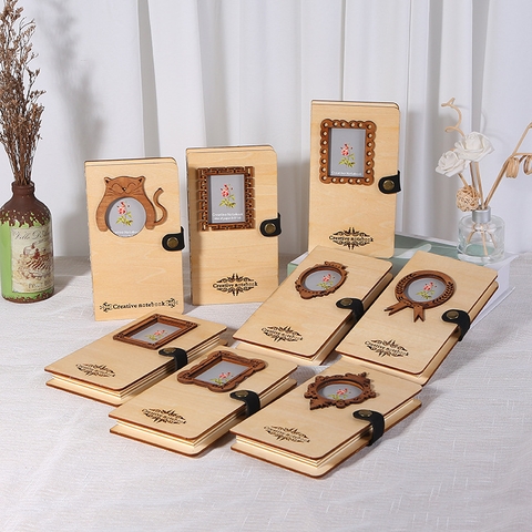 🌈🌸🍀Sổ Tay Bìa Gỗ CAO CẤP Mèo Con Kute