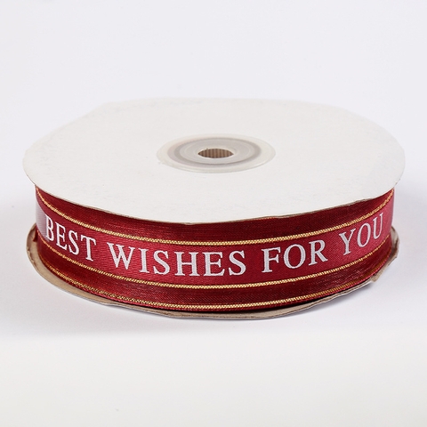 RUY BĂNG VOAN IN CHỮ BEST WISHES FOR YOU ĐỦ MÀU SẮC T-CRAFT