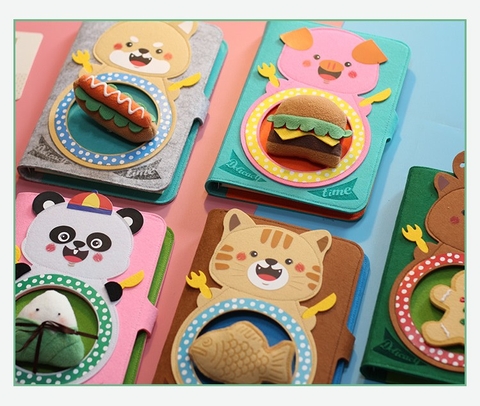 SỔ VẢI NỈ DIY DẠNG GẤP TỰ TRANG TRÍ CHỦ ĐỀ ẪM THỰC MLEM MLEM T.CRAFT HOUSE