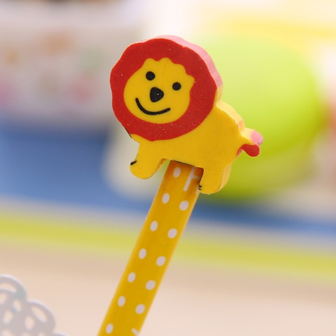 BÚT CHÌ GỖ ĐẦU GÔM NHIỀU HÌNH XINH XẮN ĐẮNG YÊU CHO BÉ