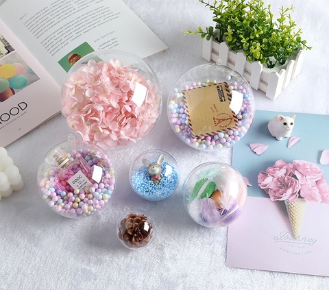 QUẢ CẦU NHỰA TRONG SUỐT DÙNG ĐỂ LÀM QUÀ TẶNG/ TRANG TRÍ SIÊU LUNG LINH T.CRAFT HOUSE