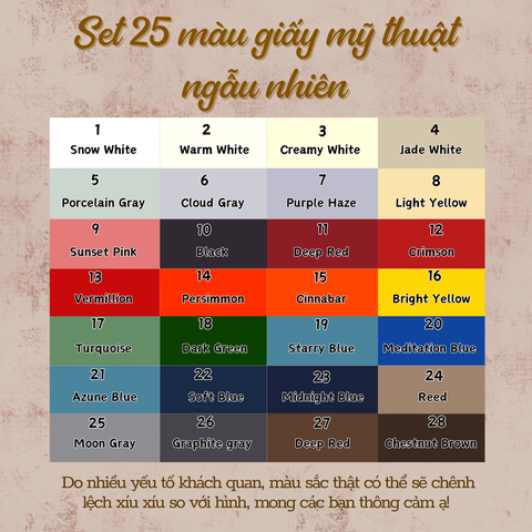 SET 25 TỜ GIẤY MỸ THUẬT KÍCH THƯỚC 19x21cm DÀY 270-280GSM LÀM BÌA THIỆP/ CRAPBOOK T.CRAFT HOUSE