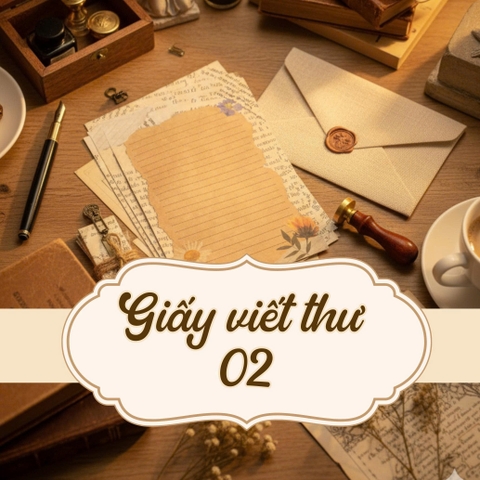 SET 5 GIẤY KRAFT VIẾT THƯ A5 PHONG CÁCH VINTAGE T.CRAFT HOUSE - MẪU 2