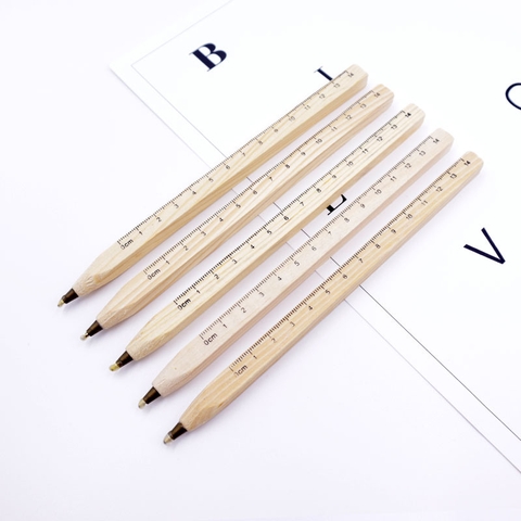 BÚT BI GỖ THÔNG THƯỚC KẺ PHONG CÁCH VINTAGE T.CRAFT HOUSE