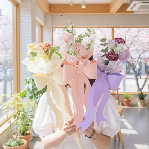 Set 5 Giấy Gói Hoa Hình Nơ 3D Cao Cấp – Phụ Kiện Bó Hoa Sang Trọng, Hot Trend Decor Quà Tặng T.Craft House