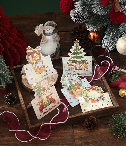COMBO NGẪU NHIÊN 10 THIỆP MINI IN CHỦ ĐỀ GIÁNG SINH DỄ THƯƠNG VÀ ĐẦY MÀU SẮC T.CRAFT HOUSE (KHÔNG BAO GỒM BAO THƯ)- MẪU 1