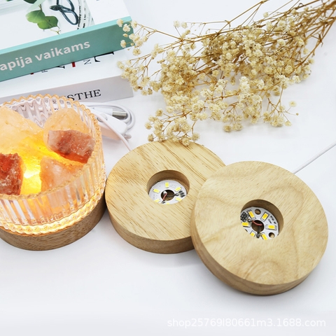 ĐẾ TRÒN ĐÈN LED 3D BẰNG GỖ TRANG TRÍ DIY SIÊU TIỆN LỢI T.CRAFT HOUSE-NVLG