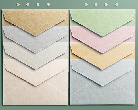 SET 5 BAO THƯ CAO CẤP 190gsm TRƠN VÂN CHÌM DÀY VÀ NHIỀU MÀU SẮC PHONG CÁCH CỔ ĐIỂN T.CRAFT HOUSE