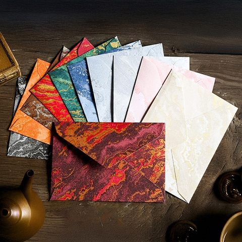 SET 5 BAO THƯ PHONG CÁCH SƠN THUỶ NHIỀU MÀU SẮC T.CRAFT HOUSE