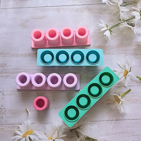 KHUÔN SILICON LOẠI 1 CAO CẤP LÀM SÁP THƠM, RESIN,THẠCH CAO, XÀ PHÒNG HÌNH TRỤ 4 KHUÔN T.CRAFT HOUSE