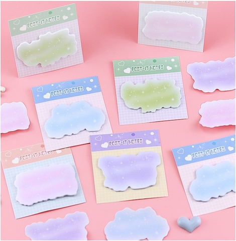 COMBO 4 SET GIẤY NHỚ HÌNH ĐÁM MÂY XINH XẮN PHONG CÁCH RETRO T.CRAFT HOUSE