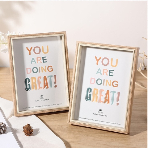 KHUNG ẢNH GỖ VIỀN TRẮNG MẶT MICA LÀM TRANH DECOR TRANG TRÍ ĐỂ BÀN T.CRAFT HOUSE-NVLG