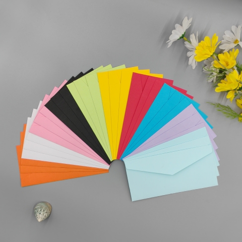 SET 5 BAO THƯ TRƠN 100GSM KÍCH THƯỚC 22x11cm NHIỀU MÀU SẮC T.CRAFT HOUSE