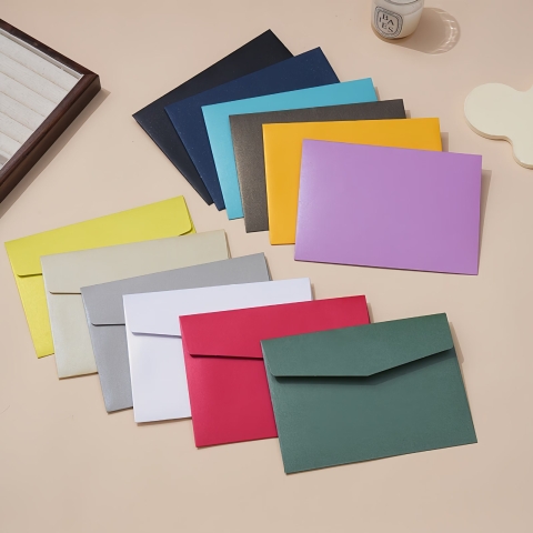 SET 5 BAO THƯ LẤP LÁNH 12.3 x 17.3CM NHIỀU MÀU SẮC PHONG CÁCH CỔ ĐIỂN T.CRAFT HOUSE