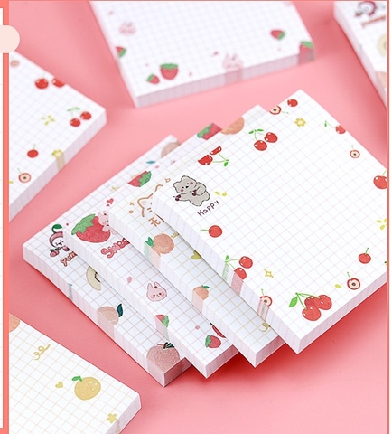 GIẤY NHỚ HÌNH VUÔNG CHỦ ĐỀ TRÁI CÂY ĐANG DẠNG, MÀU SẮC T-CRAFT  ^^