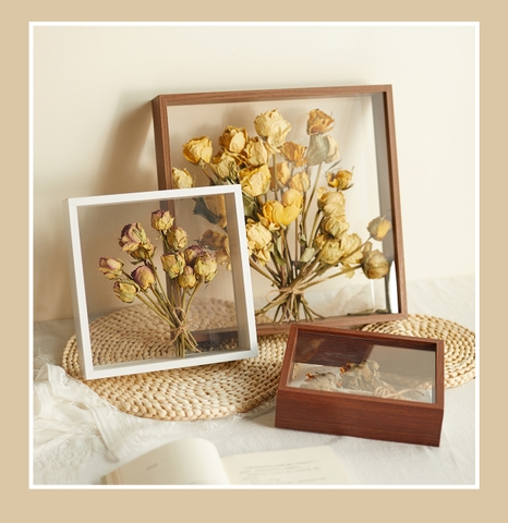 KHUNG HỘP GỖ 3D MẶT MICA LÀM TRANH TRANG TRÍ ĐỂ BÀN T.CRAFT HOUSE-NVLG