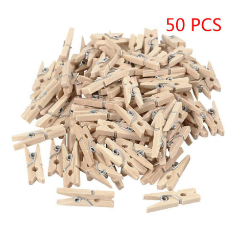 SET 50 KẸP GỖ MINI KÍCH THƯỚC 2.5x0.3cm ĐA NĂNG, TIỆN DỤNG T.CRAFT HOUSE-NVLG