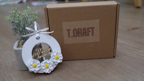 BỘ QUÀ TẶNG THẠCH CAO THƠM HANDMADE HÌNH HOA CÚC KÈM TINH DẦU 3ML NHIỀU MÙI T-CRAFT