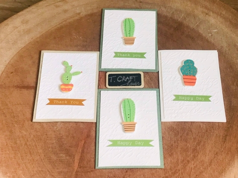 THIỆP HANDMADE MINI NHÀ LÀM CHỦ ĐỀ CÂY XƯƠNG RỒNG T.CRAFT HOUSE