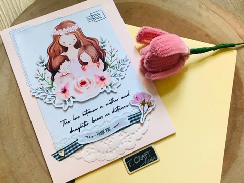 THIỆP HANDMADE 3D NHÀ LÀM IN HÌNH ĐỘC ĐÁO CHỦ ĐỀ VỀ MẸ “BEST MOM EVER” T.CRAFT HOUSE
