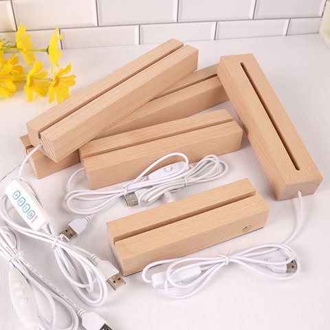 ĐẾ ĐÈN LED 3D BẰNG GỖ 3 MÀU TRANG TRÍ DIY SIÊU TIỆN LỢI T.CRAFT HOUSE-NVLG